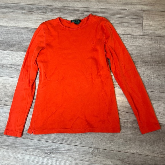 Lauren Ralph Lauren Minimal 100% Cotton Orange Top - M- Workplace/ Casual office - Picture 1 of 9